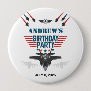 Badge Rond 10 Cm Avion pilote de chasseur à réaction de la force aé