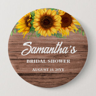 Badge Rond 10 Cm Baigne de soleil rustique pour la mariée