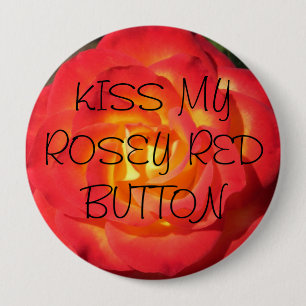 Badge Rond 10 Cm Baiser mon bouton rouge rosey