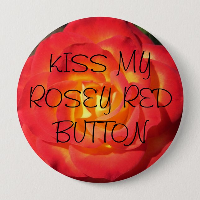 Badge Rond 10 Cm Baiser mon bouton rouge rosey (Devant)