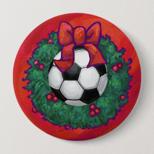 Badge Rond 10 Cm Balle de football Noël