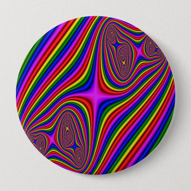 Badge Rond 10 Cm Bandes en couleurs (Devant)