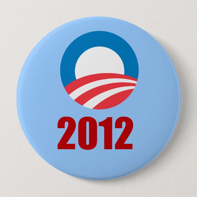 Badge Rond 10 Cm Barack Obama 2012 (Devant)