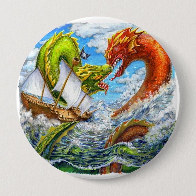 Badge Rond 10 Cm Bataille maritime (Devant)