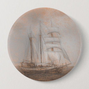 Badge Rond 10 Cm Bateau à voile d'Atlantis de Vinci