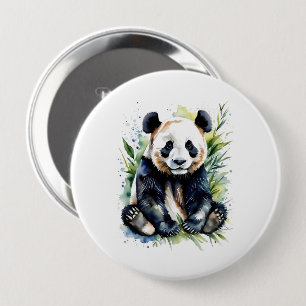 Badge Rond 10 Cm Belle aquarelle Panda Bear