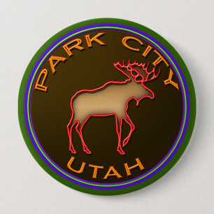 Badge Rond 10 Cm Belle vitesse de médaillon d'orignaux de Park City
