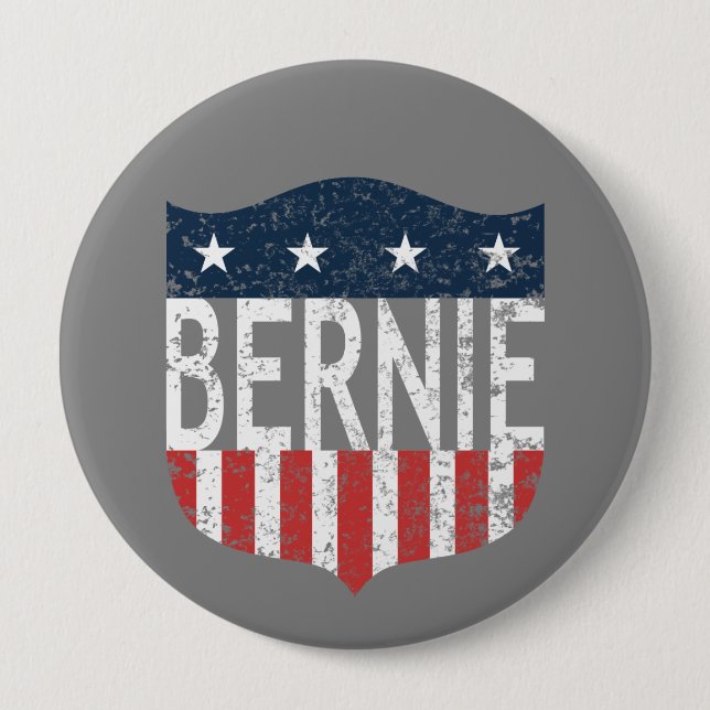 Badge Rond 10 Cm BERNIE étoiles et rayures (Devant)