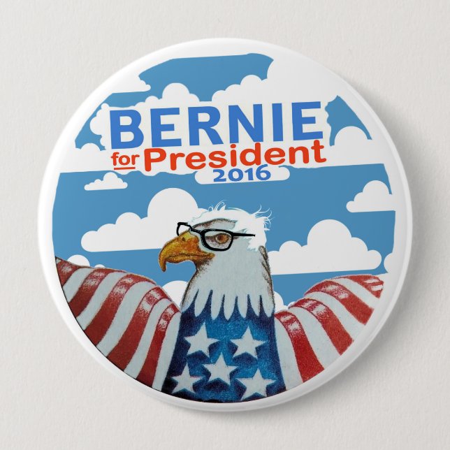 Badge Rond 10 Cm Bernie pour le président 2016 (Devant)