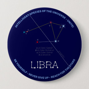 Badge Rond 10 Cm Bibliothèque de constellation zodiaque