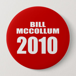 BADGE ROND 10 CM BILL MCCOLLUM POUR LE GOUVERNEUR