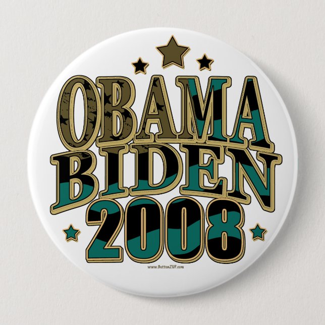 Badge Rond 10 Cm Billet d'Obama Biden '08 (Devant)