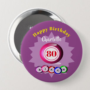 Badge Rond 10 Cm Bingo Thématique Amusement Anniversaire Personnal