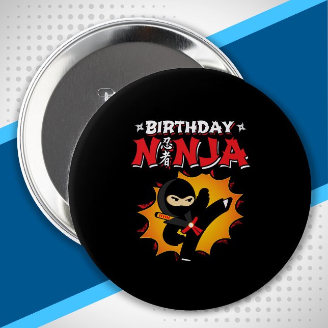 Badge Rond 10 Cm Birthday Ninja Theme Party (Créateur téléchargé)