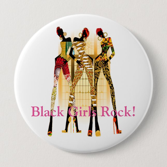 Badge Rond 10 Cm Black Girls Rock ! (Devant)