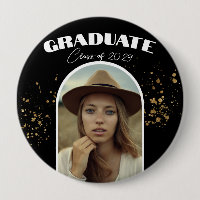 Black Gold Elegant Pin Education Party