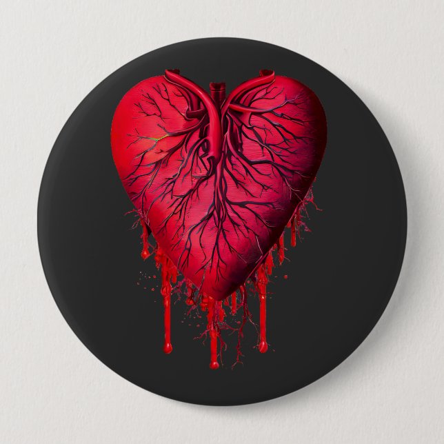 Badge Rond 10 Cm Bleeding Heart Love Heart break surreal Art (Devant)