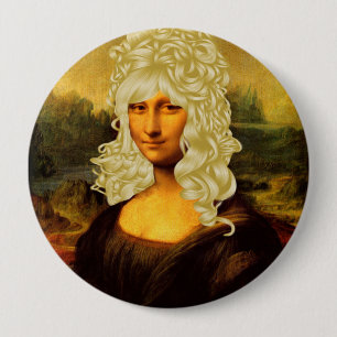 Badge Rond 10 Cm Blonde Mona Lisa