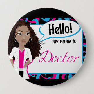 Badge Rond 10 Cm Bonjour étiquette nommée - Dr. Sisterlocs