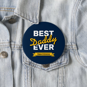 Badge Rond 10 Cm Bonne Fête des pères   Bouton personnalisé