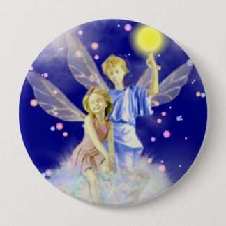 Badge Rond 10 Cm Bouton Angels