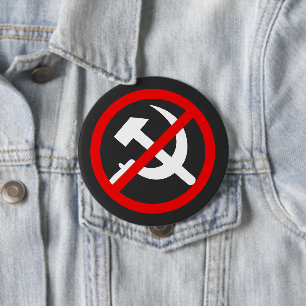 Badge Rond 10 Cm Bouton anti-communiste