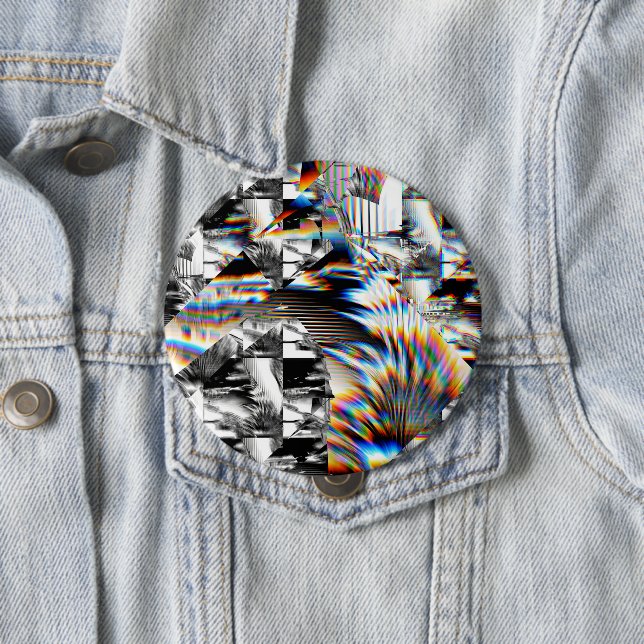 Badge Rond 10 Cm Bouton Arc en ciel (En situation)