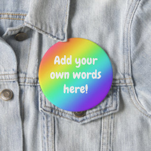 Badge Rond 10 Cm Bouton arc-en-ciel lumineux personnalisé