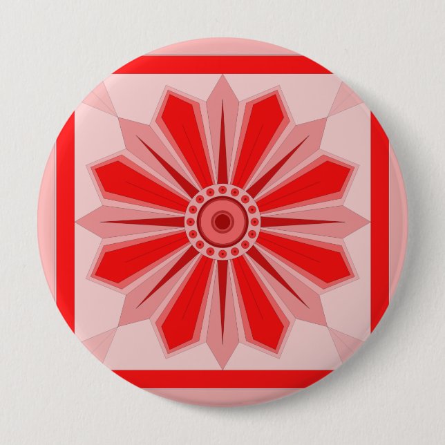 Badge Rond 10 Cm Bouton avec l'art de la fleur (Devant)