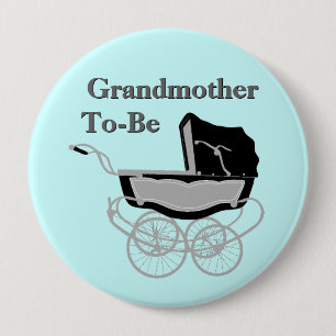 Badge Rond 10 Cm Bouton Baby shower de la grand-mère Pram vintage