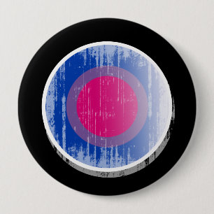 Badge Rond 10 Cm Bouton bisexuel distressed.png de fierté