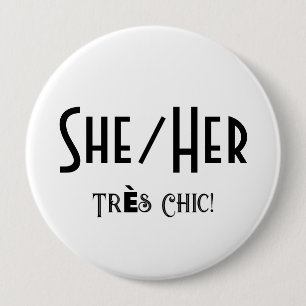 Badge Rond 10 Cm Bouton blanc rond chic