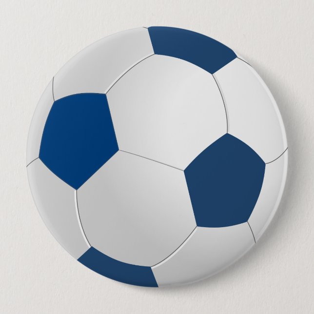 Badge Rond 10 Cm Bouton Bleu et blanc (Devant)