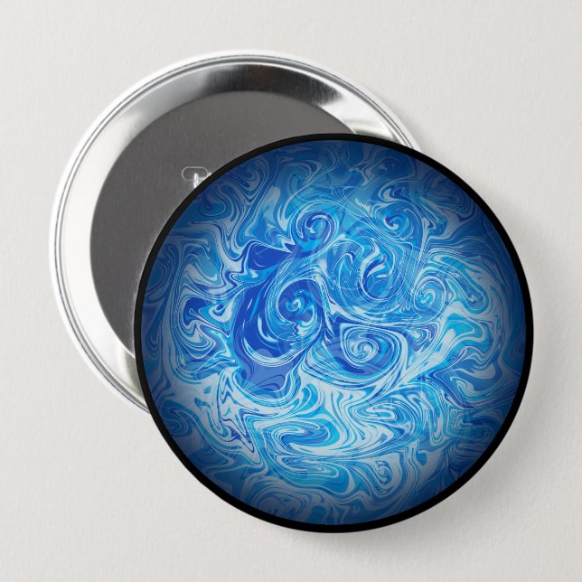 Badge Rond 10 Cm Bouton Calme des Marées (Devant & derrière)
