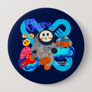 Badge Rond 10 Cm Bouton Charon