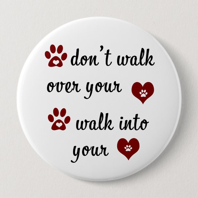 Badge Rond 10 Cm Bouton Coeur brut (Devant)