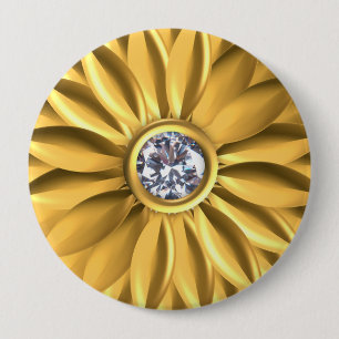 Badge Rond 10 Cm Bouton couleur or