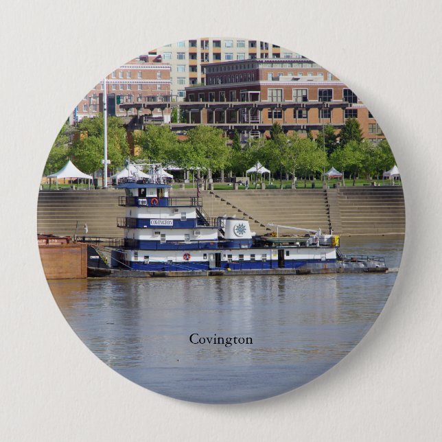 Badge Rond 10 Cm Bouton Covington (Devant)