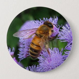 Badge Rond 10 Cm Bouton d'abeille de miel