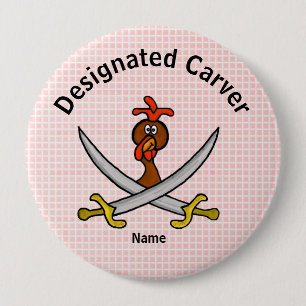 Badge Rond 10 Cm Bouton d'action de grâce du sculpteur désigné