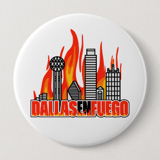 Badge Rond 10 Cm Bouton Dallas En Fuego