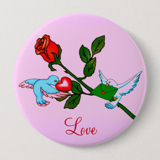 Badge Rond 10 Cm Bouton d'amour