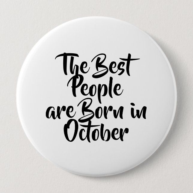 Badge Rond 10 Cm Bouton d'anniversaire de "octobre" (Devant)
