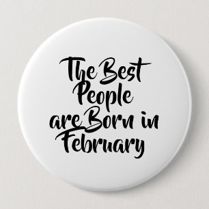 Badge Rond 10 Cm Bouton d'anniversaire "Février"
