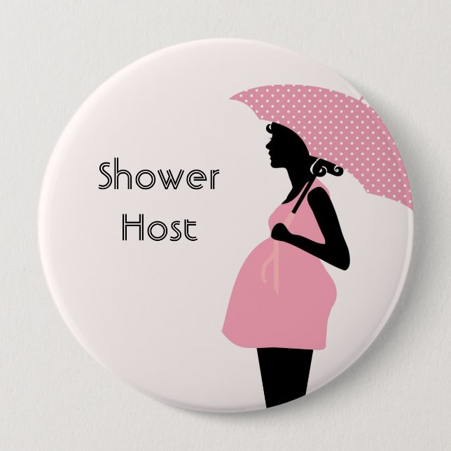 Badge Rond 10 Cm Bouton de baby shower "de centre serveur de (Devant)