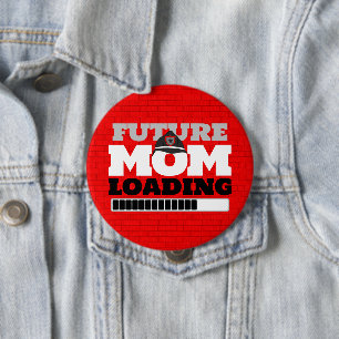 Badge Rond 10 Cm Bouton de Baby shower de la maman Fer Brick Future
