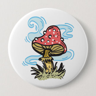 Badge Rond 10 Cm Bouton de champignon