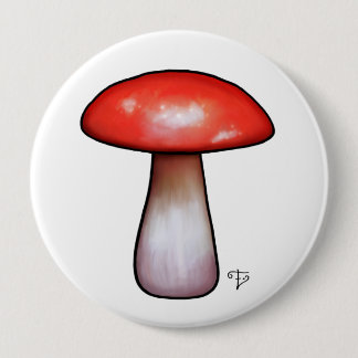 Badge Rond 10 Cm Bouton de champignon de l'atelier d'Elfland