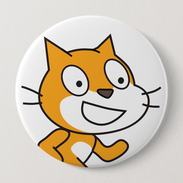 Badge Rond 10 Cm Bouton de chat d'éraflure (Devant)