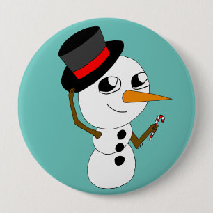 Badge Rond 10 Cm bouton de chibi snowman